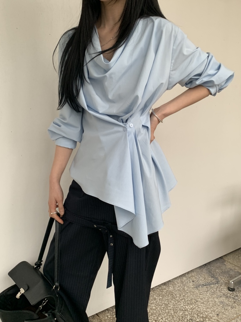 VAARA韓國代購女裝新款26春季職業人氣休閑襯衫蕾絲衫兜帽VAARA襯衫/蕾絲衫