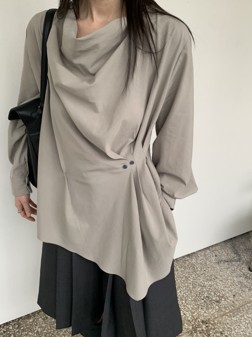 VAARA韓國代購女裝新款26春季職業人氣休閑襯衫蕾絲衫兜帽VAARA襯衫/蕾絲衫