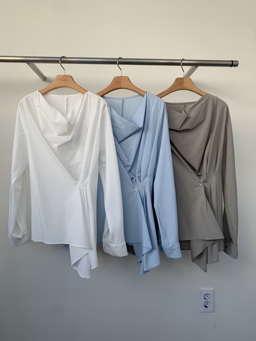 VAARA韓國代購女裝新款26春季職業人氣休閑襯衫蕾絲衫兜帽VAARA襯衫/蕾絲衫