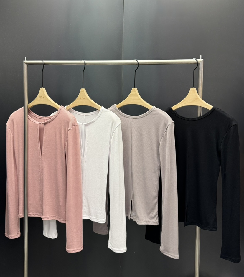 UNA/THE MAY東大門代購女士新品熱賣推薦人氣長袖T恤雙面THEMAY/UNA長袖T恤圖色3左三色