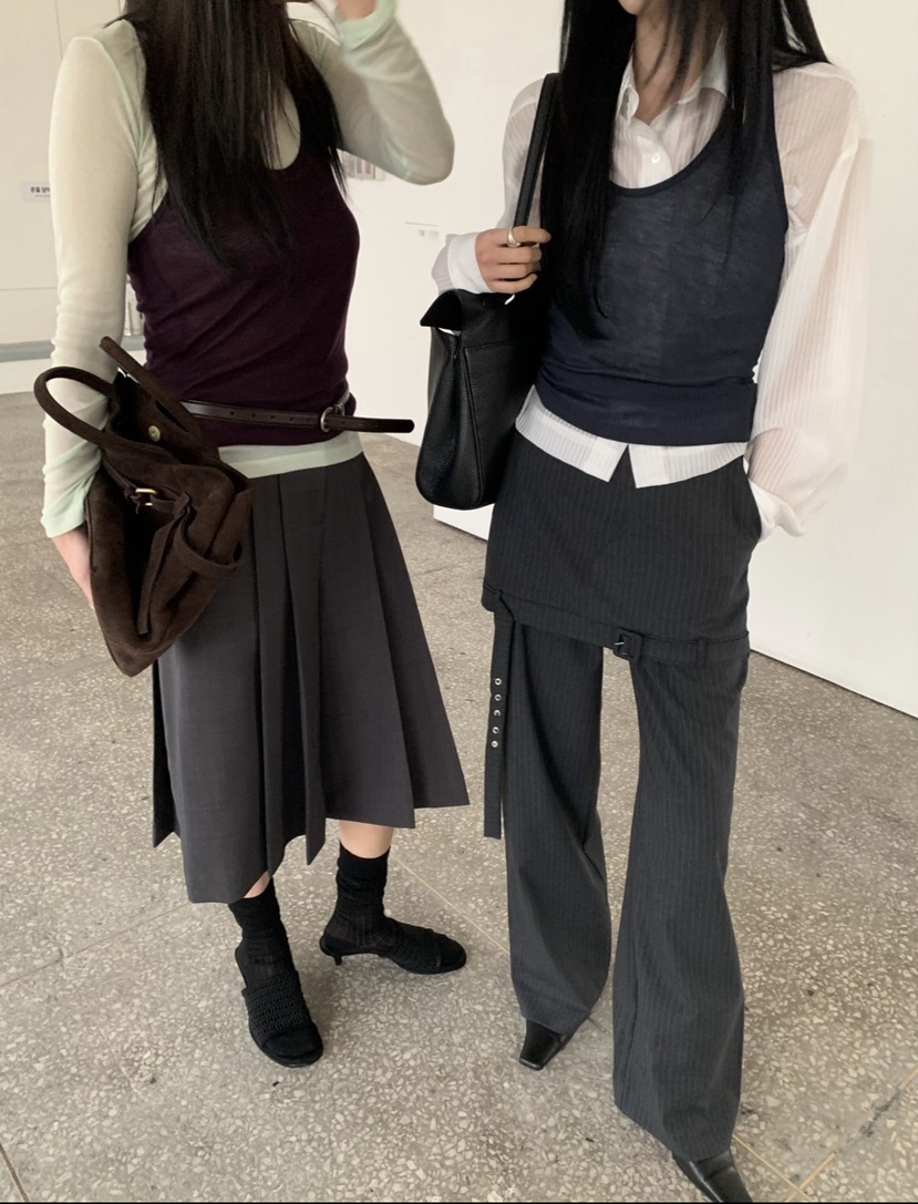 VAARA韓國代購女裝新款人氣時尚熱賣職業休閑26春季休閑褲系帶VAARA休閑褲