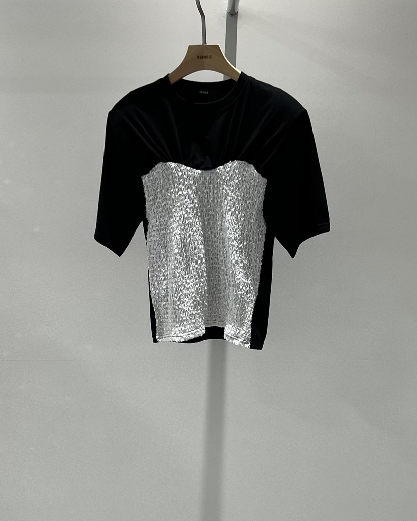 DENISE韓國直郵女裝新款人氣26春季時尚推薦休閑熱賣T恤褶皺DENISET恤圖色3