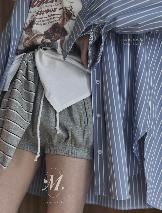 OURWAVE/OUR ROOM東大門代購女士新品休閑26春季短褲含腰繩Our Wave/Our Room短褲