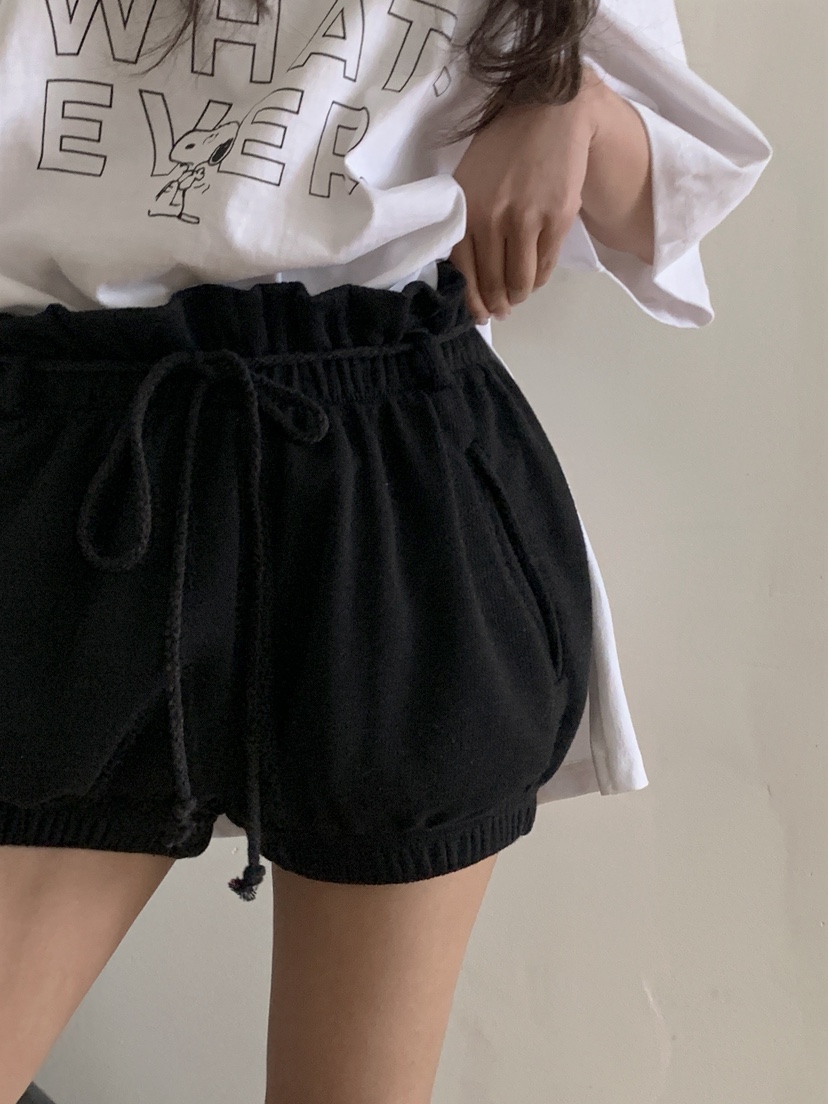 OURWAVE/OUR ROOM東大門代購女士新品休閑26春季短褲含腰繩Our Wave/Our Room短褲