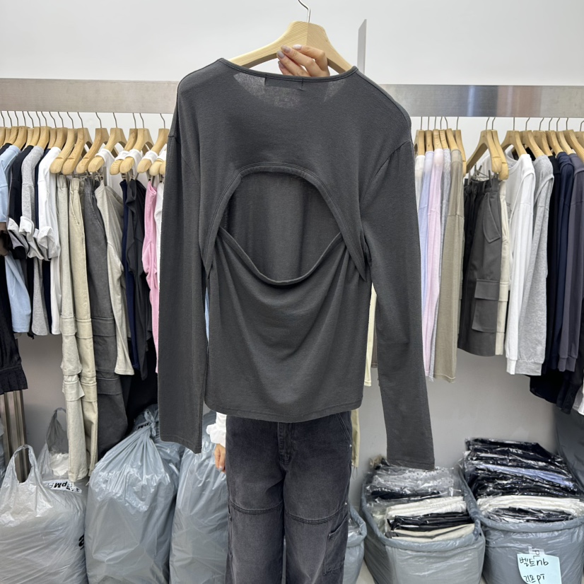 SPECIAL東大門直郵女裝新款26春季熱賣時尚推薦長袖T恤腰帶SPECIAL長袖T恤