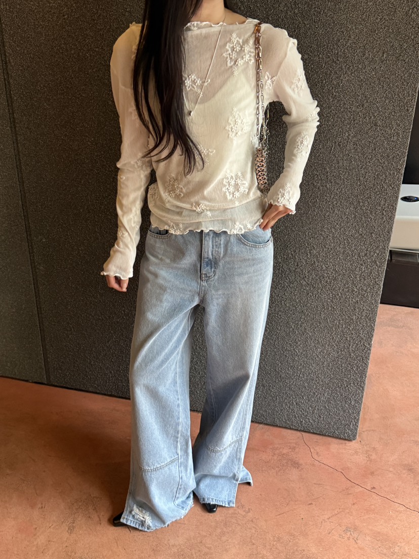 SPECIAL東大門實拍女裝新款職業26春季襯衫蕾絲衫花朵蕾絲SPECIAL襯衫/蕾絲衫