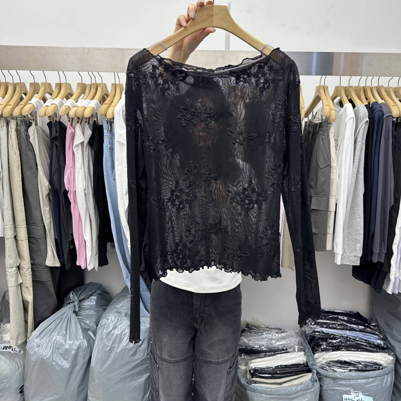 SPECIAL東大門實拍女裝新款職業26春季襯衫蕾絲衫花朵蕾絲SPECIAL襯衫/蕾絲衫圖色2