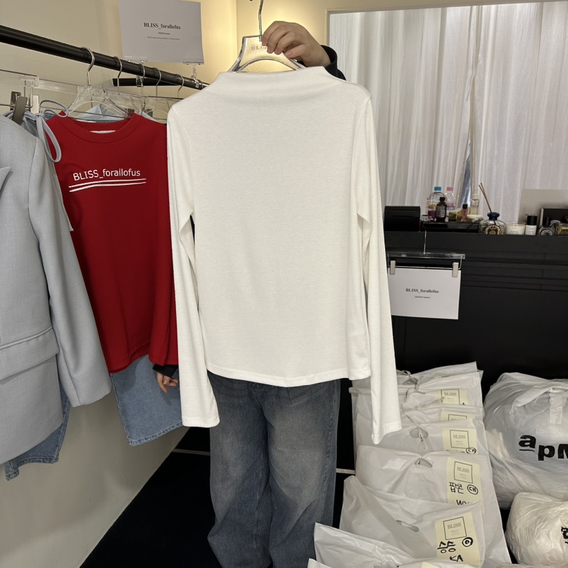 BLISS韓國代購女士新品26春季時尚推薦職業休閑熱賣長袖T恤BLISS長袖T恤圖色1白色