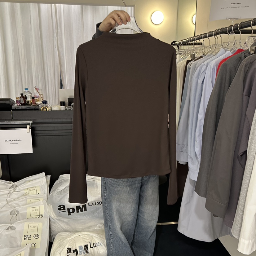 BLISS韓國代購女士新品26春季時尚推薦職業休閑熱賣長袖T恤BLISS長袖T恤圖色4棕色