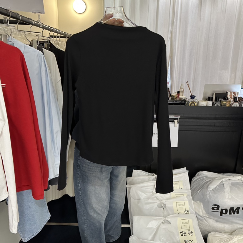 BLISS韓國代購女士新品26春季時尚推薦職業休閑熱賣長袖T恤BLISS長袖T恤圖色12黑色