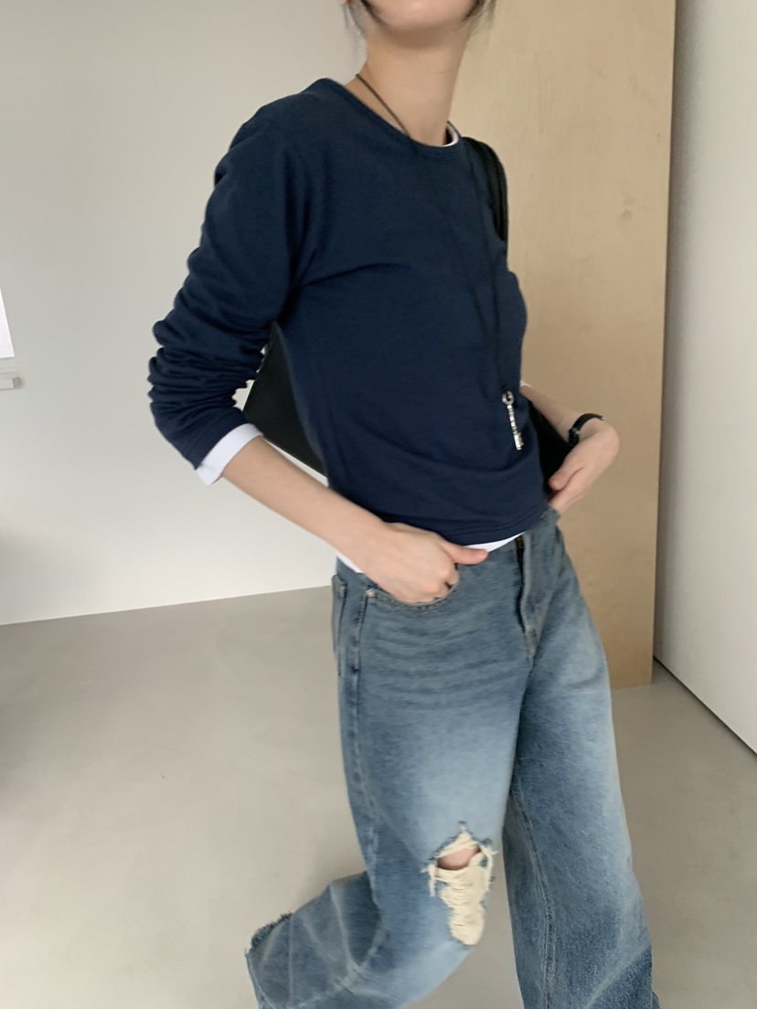 TRUE東大門代購女士新品職業推薦人氣26春季時尚熱賣長袖T恤TRUE長袖T恤