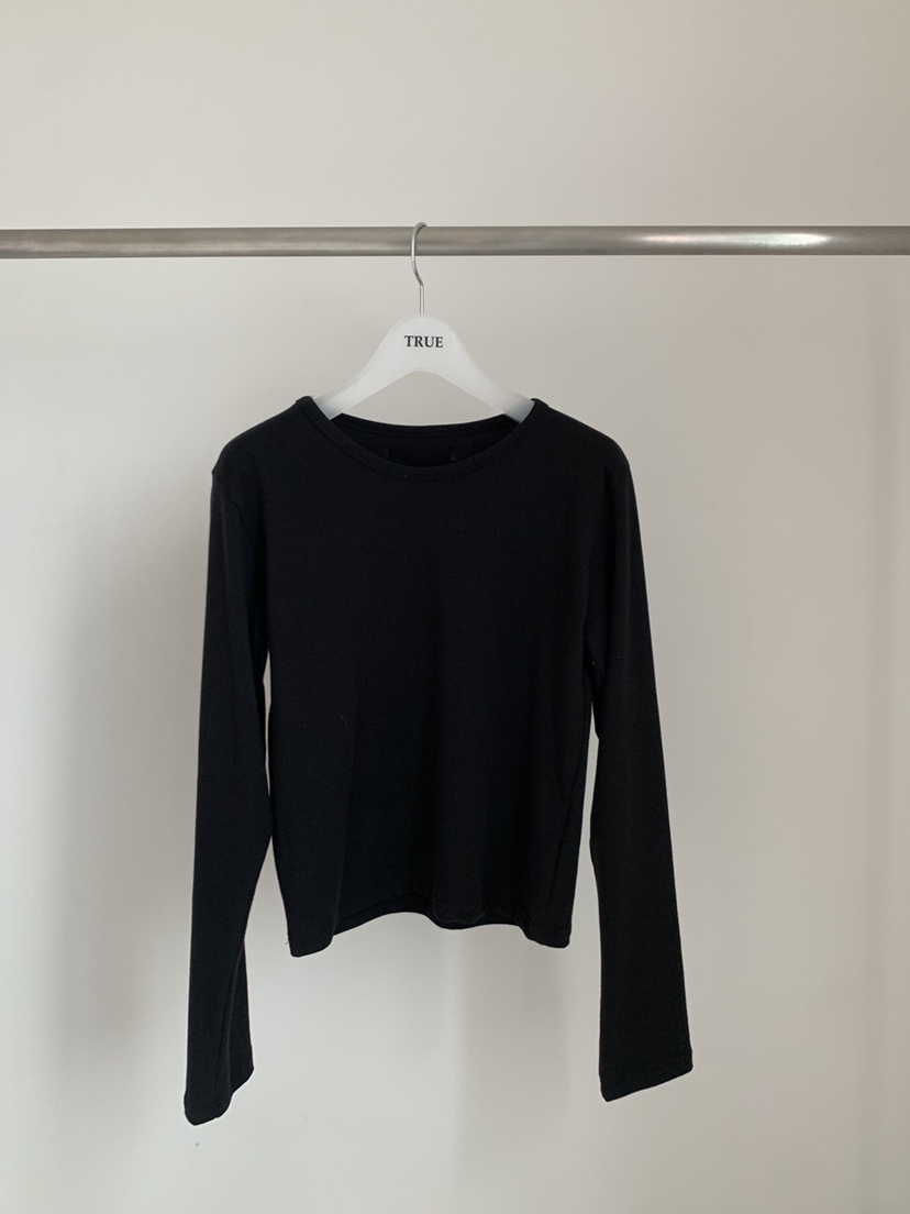 TRUE東大門代購女士新品職業推薦人氣26春季時尚熱賣長袖T恤TRUE長袖T恤圖色2黑色