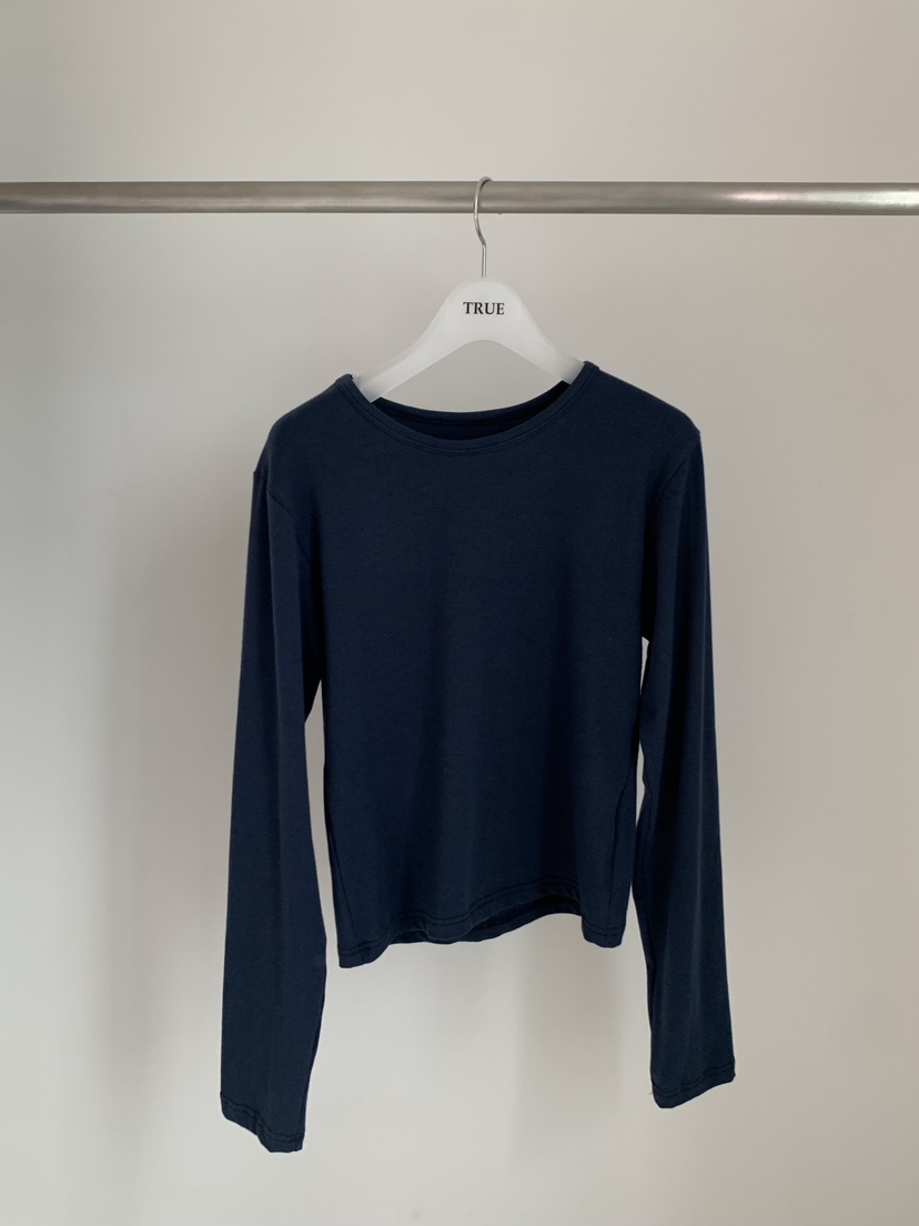 TRUE東大門代購女士新品職業推薦人氣26春季時尚熱賣長袖T恤TRUE長袖T恤圖色4深藍色