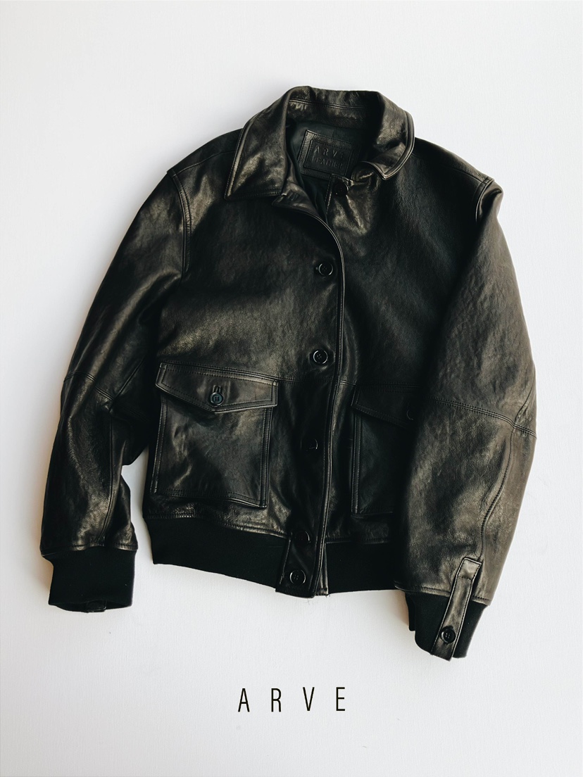 ARVE東大門代購女士新款26春季時尚熱賣推薦休閑皮衣口袋ARVE皮衣