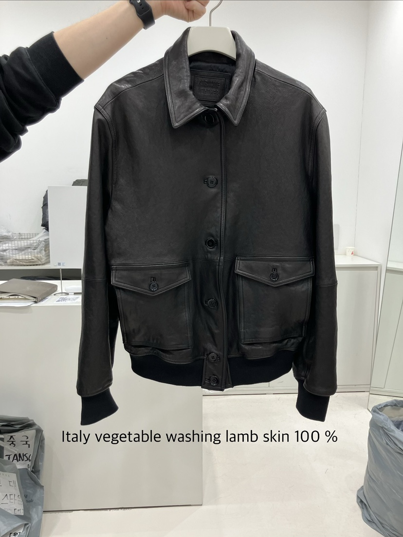 ARVE東大門代購女士新款26春季時尚熱賣推薦休閑皮衣口袋ARVE皮衣圖色1