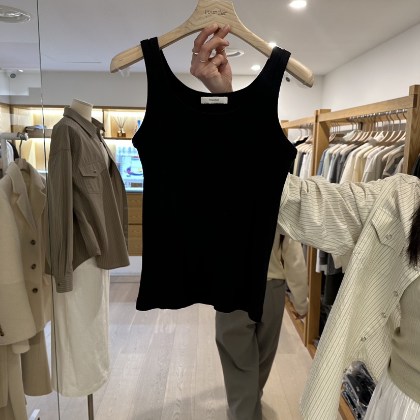 ROUNDER韓國直郵女士新款人氣時尚休閑推薦熱賣26春季吊帶背心ROUNDER吊帶/背心圖色5黑色