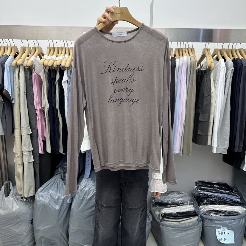 SPECIAL東大門代購女裝新品時尚休閑26春季熱賣人氣長袖T恤SPECIAL長袖T恤圖色2