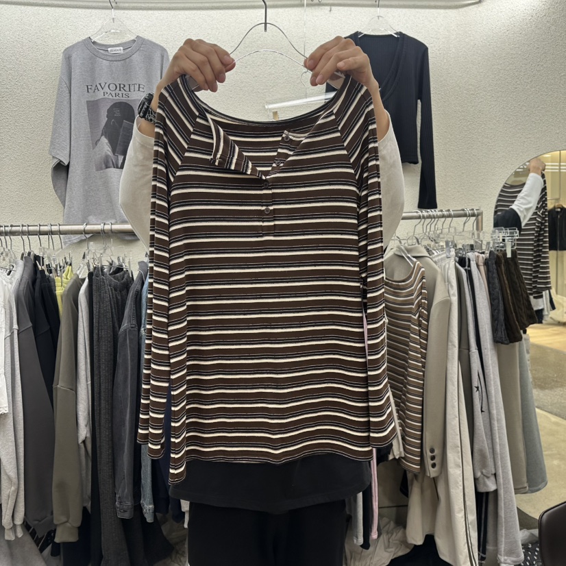 MAGOT韓國代購女裝新款時尚推薦休閑人氣熱賣26春季長袖T恤IIIΛGOT/MAGOT長袖T恤圖色2