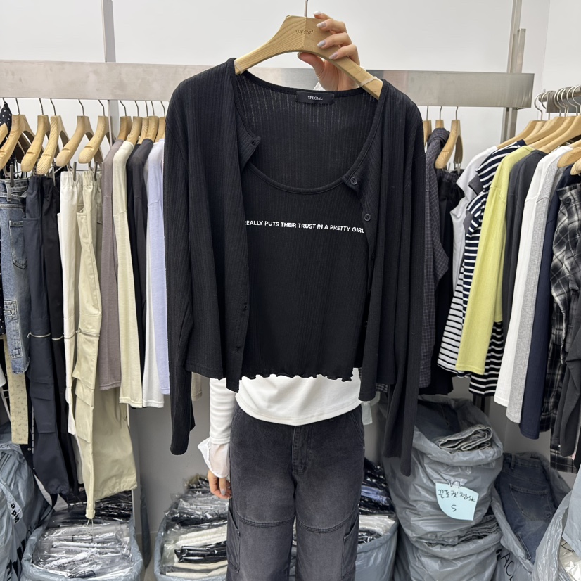 SPECIAL東大門代購女士新款推薦人氣職業休閑長袖T恤開衫SPECIAL長袖T恤圖色3黑色