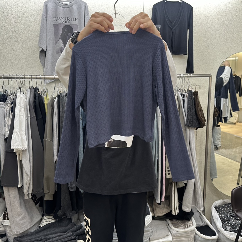 MAGOT韓國代購女士新款推薦26春季休閑時尚長袖T恤假兩件IIIΛGOT/MAGOT長袖T恤