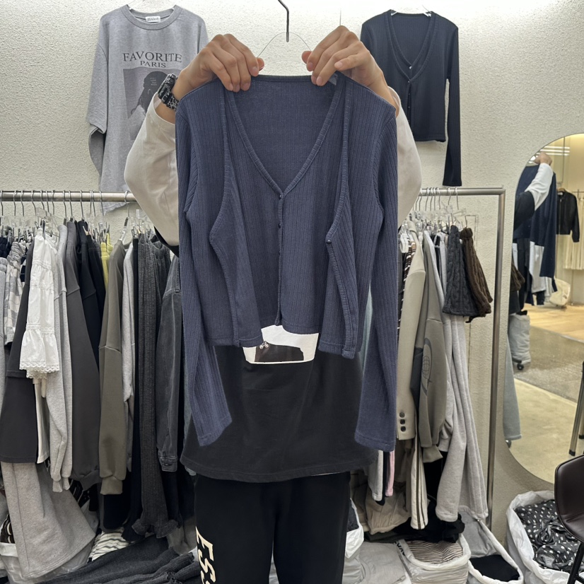 MAGOT韓國代購女士新款推薦26春季休閑時尚長袖T恤假兩件IIIΛGOT/MAGOT長袖T恤圖色2