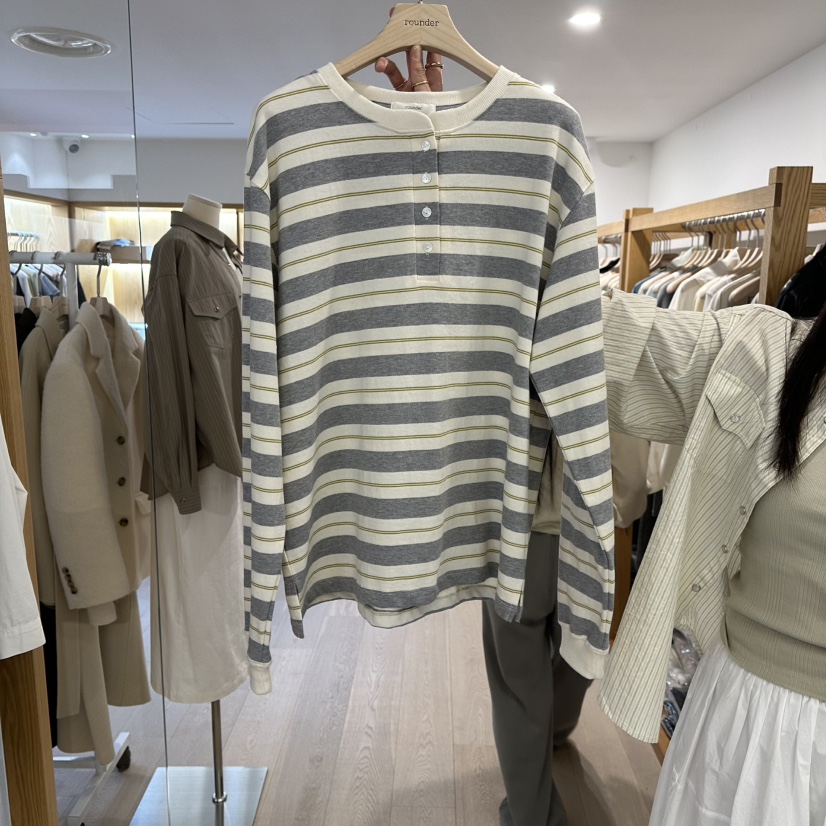 ROUNDER東大門實拍女士新品推薦熱賣時尚職業人氣長袖T恤ROUNDER長袖T恤圖色2