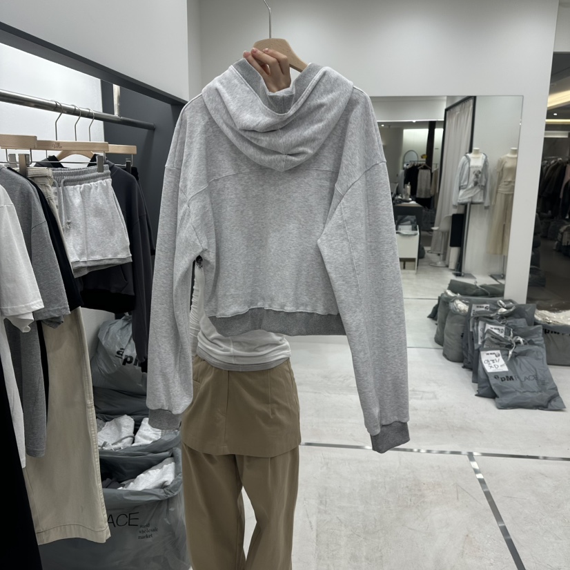 THE VALUE東大門代購女裝新款26春季職業衛衣連帽衫紐扣THE VALUE衛衣