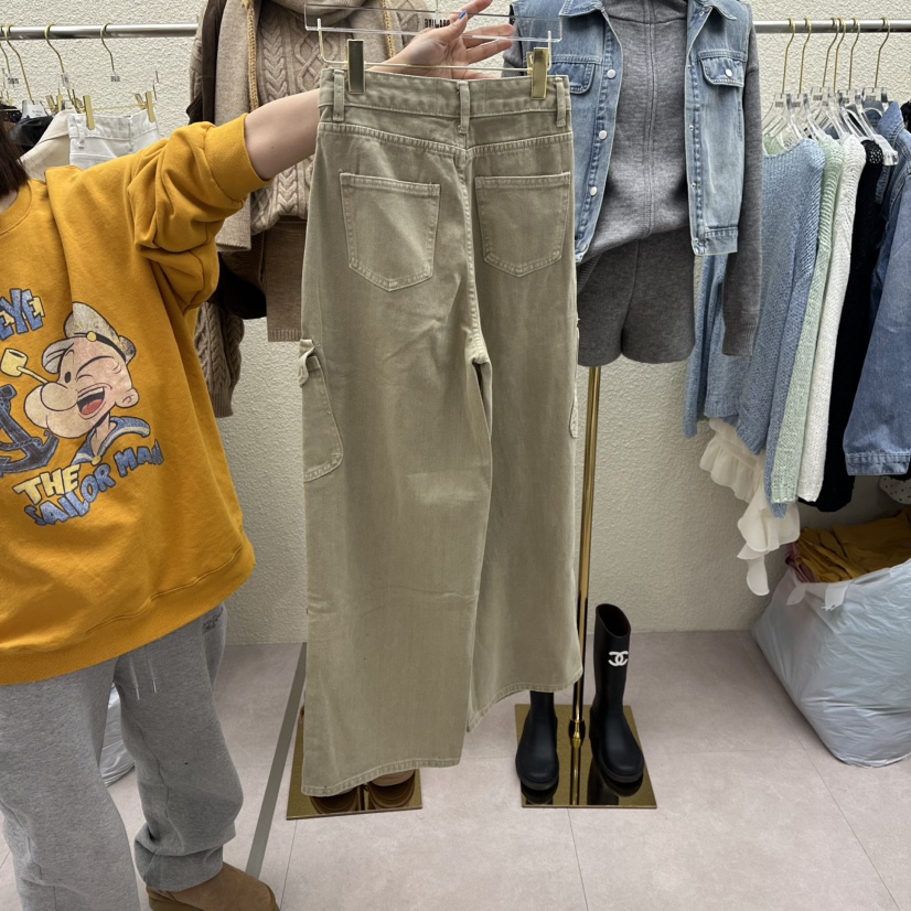 DRAWING韓國直郵女裝新品休閑時尚熱賣推薦26春季休閑褲口袋DRAWING休閑褲