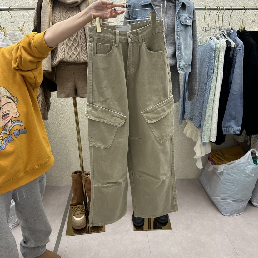 DRAWING韓國直郵女裝新品休閑時尚熱賣推薦26春季休閑褲口袋DRAWING休閑褲圖色2