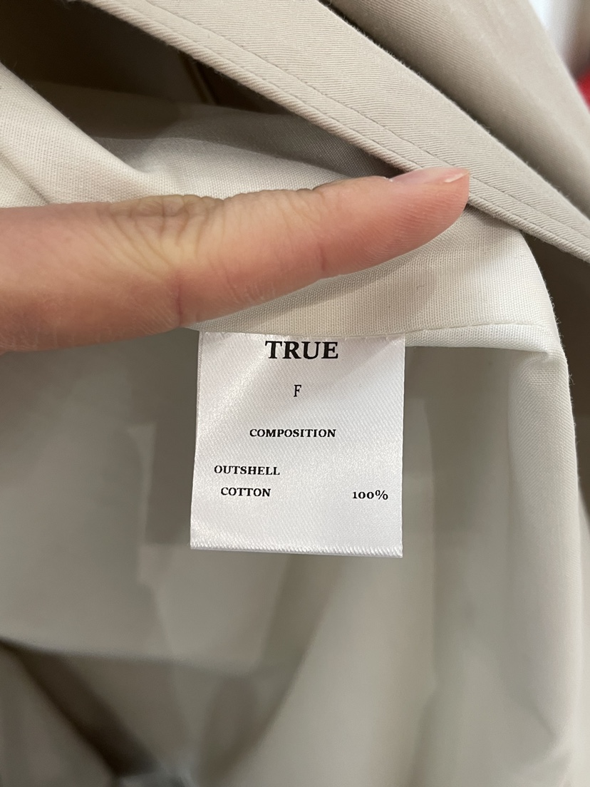 TRUE韓國直郵女士新品熱賣時尚人氣職業長款風衣口袋含包TRUE長款風衣