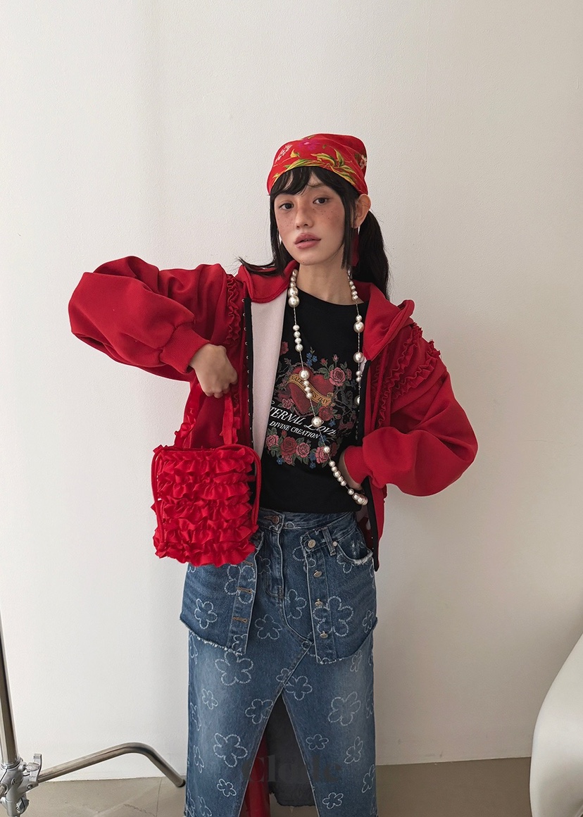 CLODE東大門實拍女士新款時尚人氣職業熱賣推薦夾克荷葉邊CLODE夾克圖色1