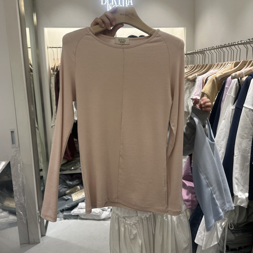 BERTHA韓國直郵女士新品休閑26春季推薦職業時尚熱賣長袖T恤BERTHA長袖T恤圖色2