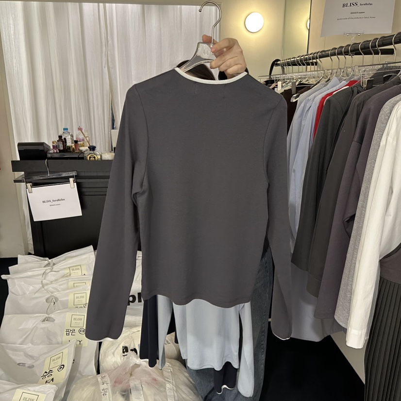 BLISS韓國代購女裝新款人氣推薦26春季熱賣休閑職業長袖T恤BLISS長袖T恤