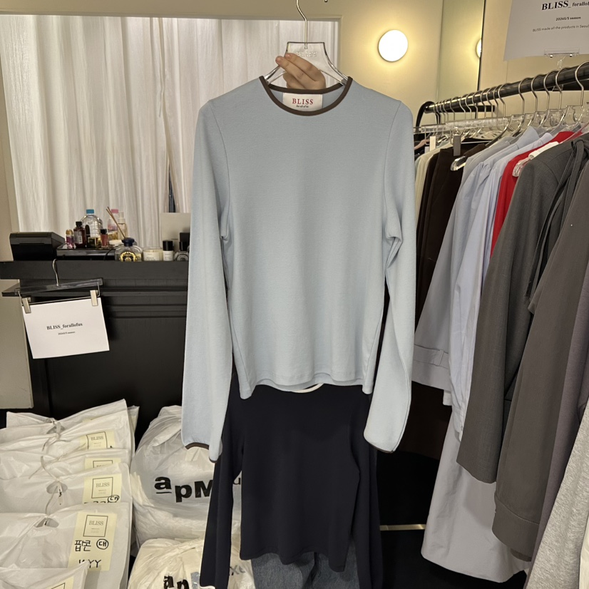 BLISS韓國代購女裝新款人氣推薦26春季熱賣休閑職業長袖T恤BLISS長袖T恤圖色1