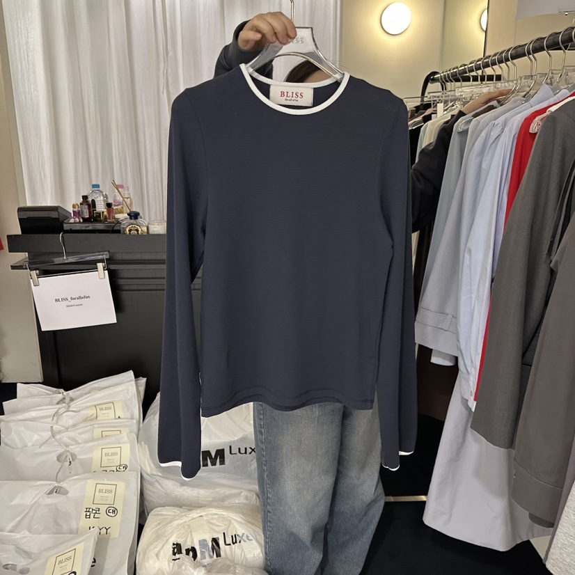 BLISS韓國代購女裝新款人氣推薦26春季熱賣休閑職業長袖T恤BLISS長袖T恤圖色3