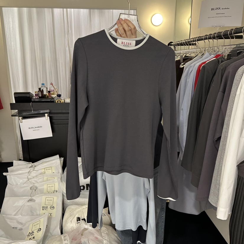BLISS韓國代購女裝新款人氣推薦26春季熱賣休閑職業長袖T恤BLISS長袖T恤圖色4