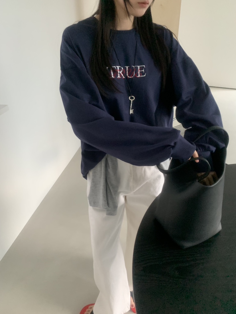 TRUE韓國代購女裝新款人氣熱賣26春季推薦休閑職業長袖T恤TRUE長袖T恤