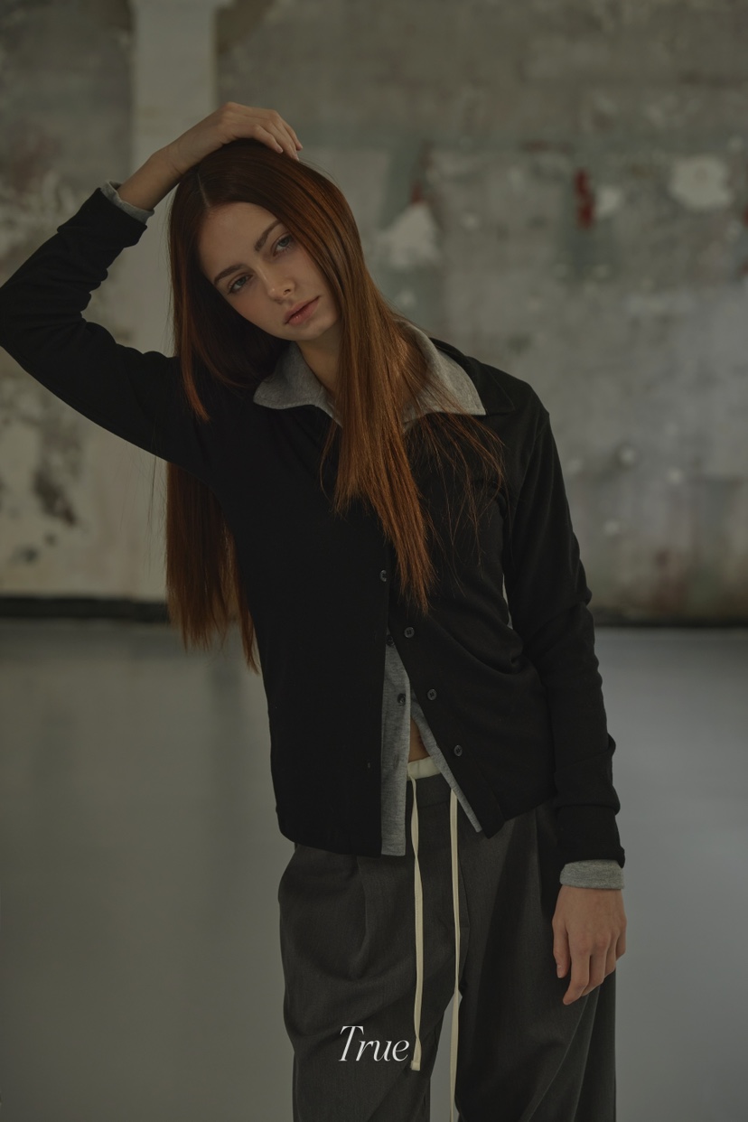 TRUE東大門實拍女裝新款職業休閑26春季時尚熱賣人氣長袖T恤TRUE長袖T恤