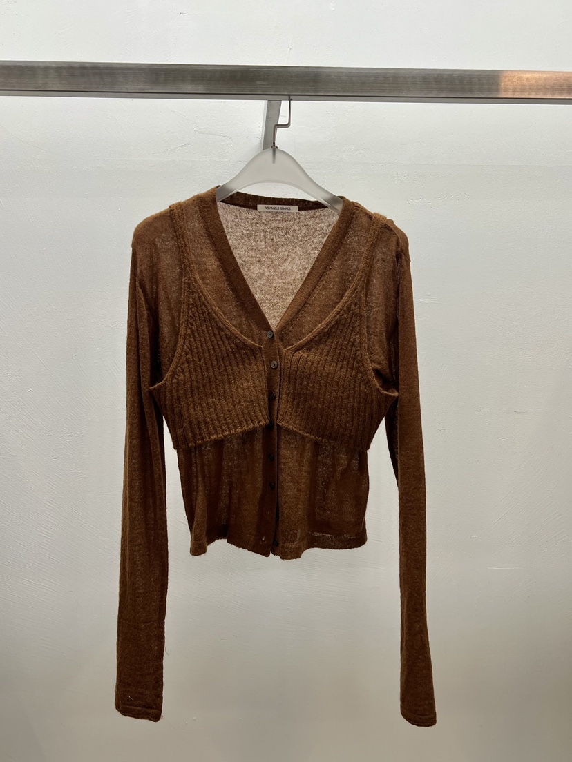 WEARABLE-L韓國代購女士新款熱賣時尚推薦針織衫透視開衫WEARABLE針織衫圖色3