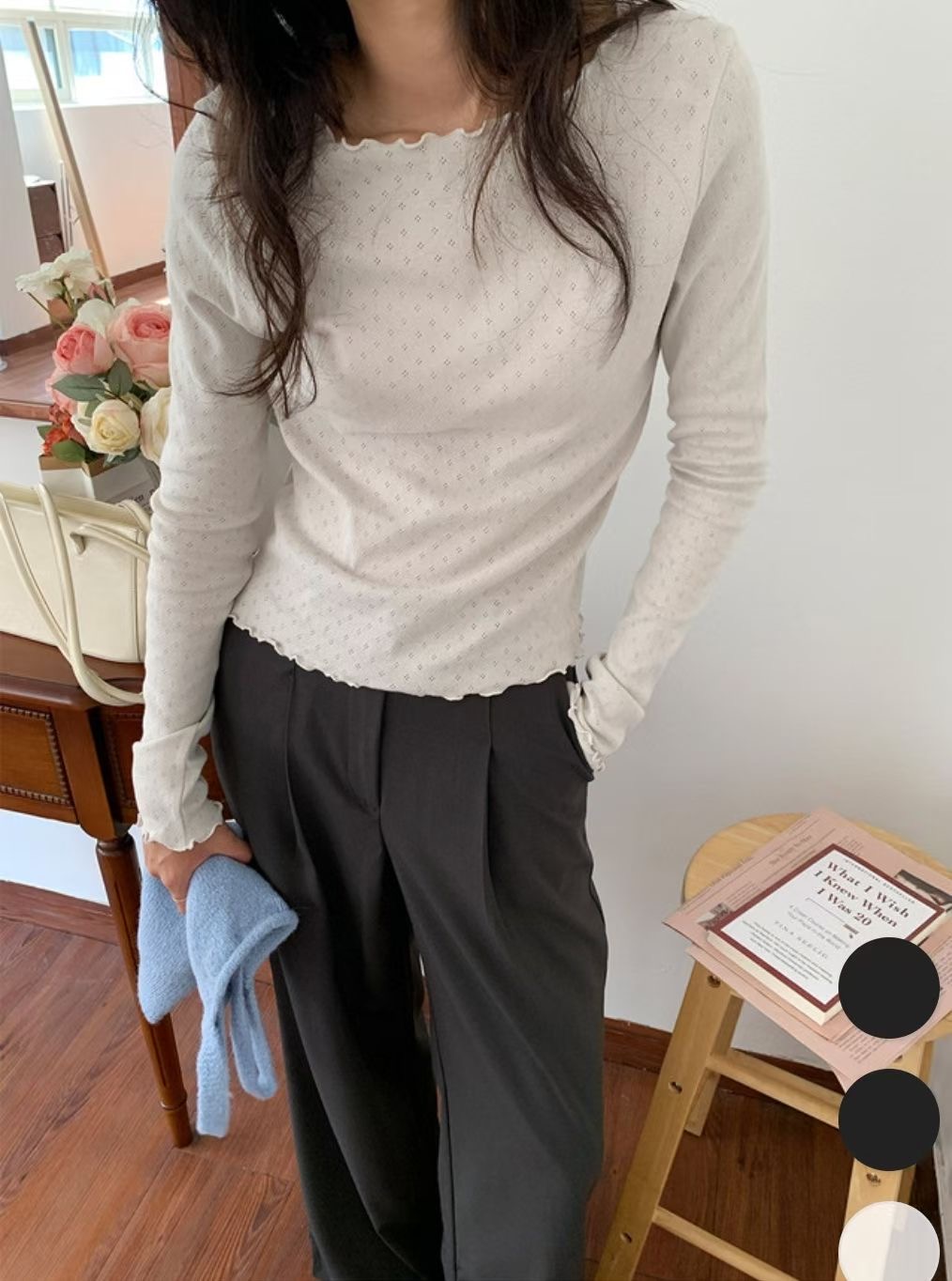 RICCO韓國代購女裝新品熱賣時尚休閑職業推薦26春夏長袖T恤RICCO長袖T恤