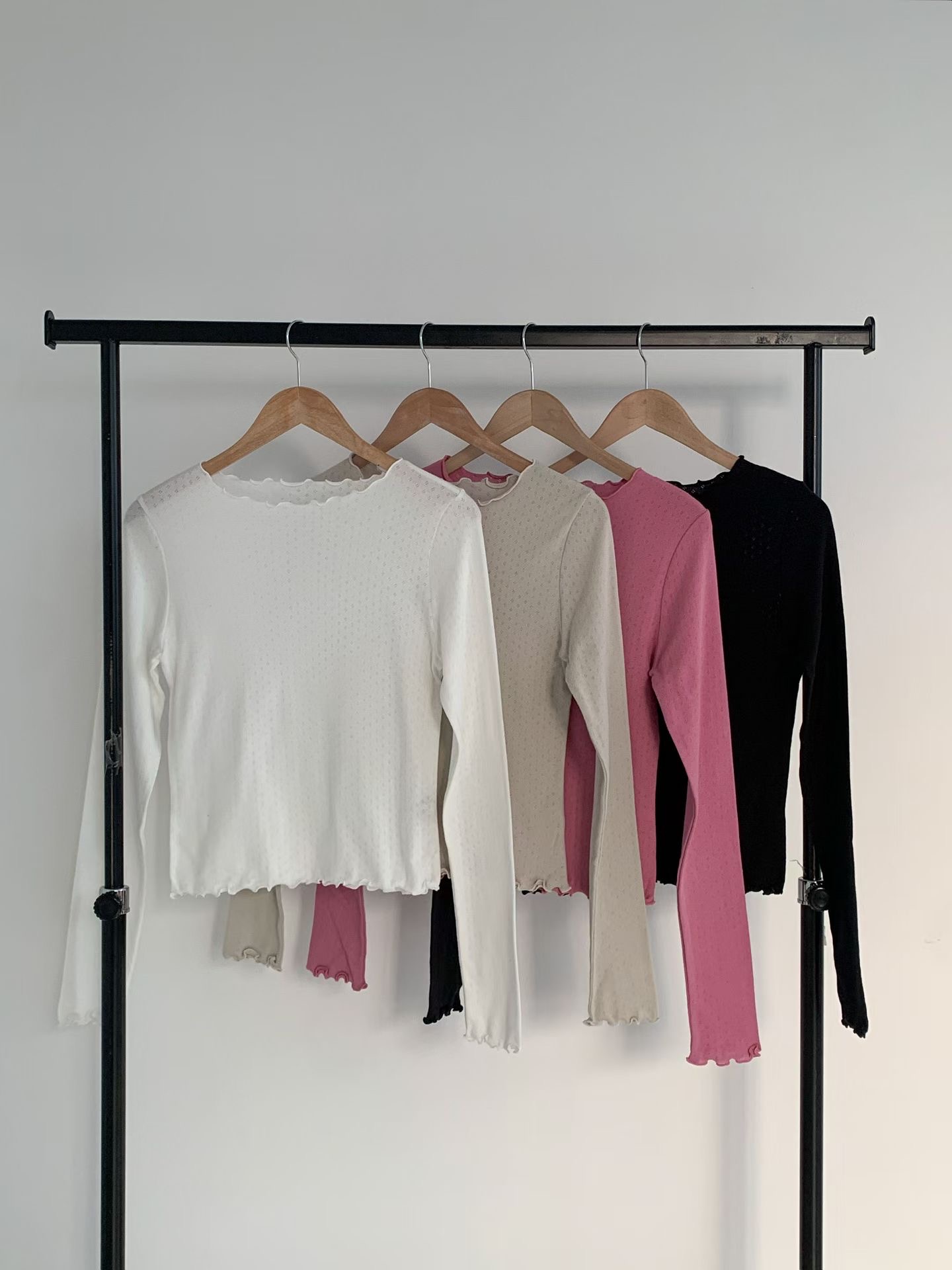 RICCO韓國代購女裝新品熱賣時尚休閑職業推薦26春夏長袖T恤RICCO長袖T恤圖色4左四色