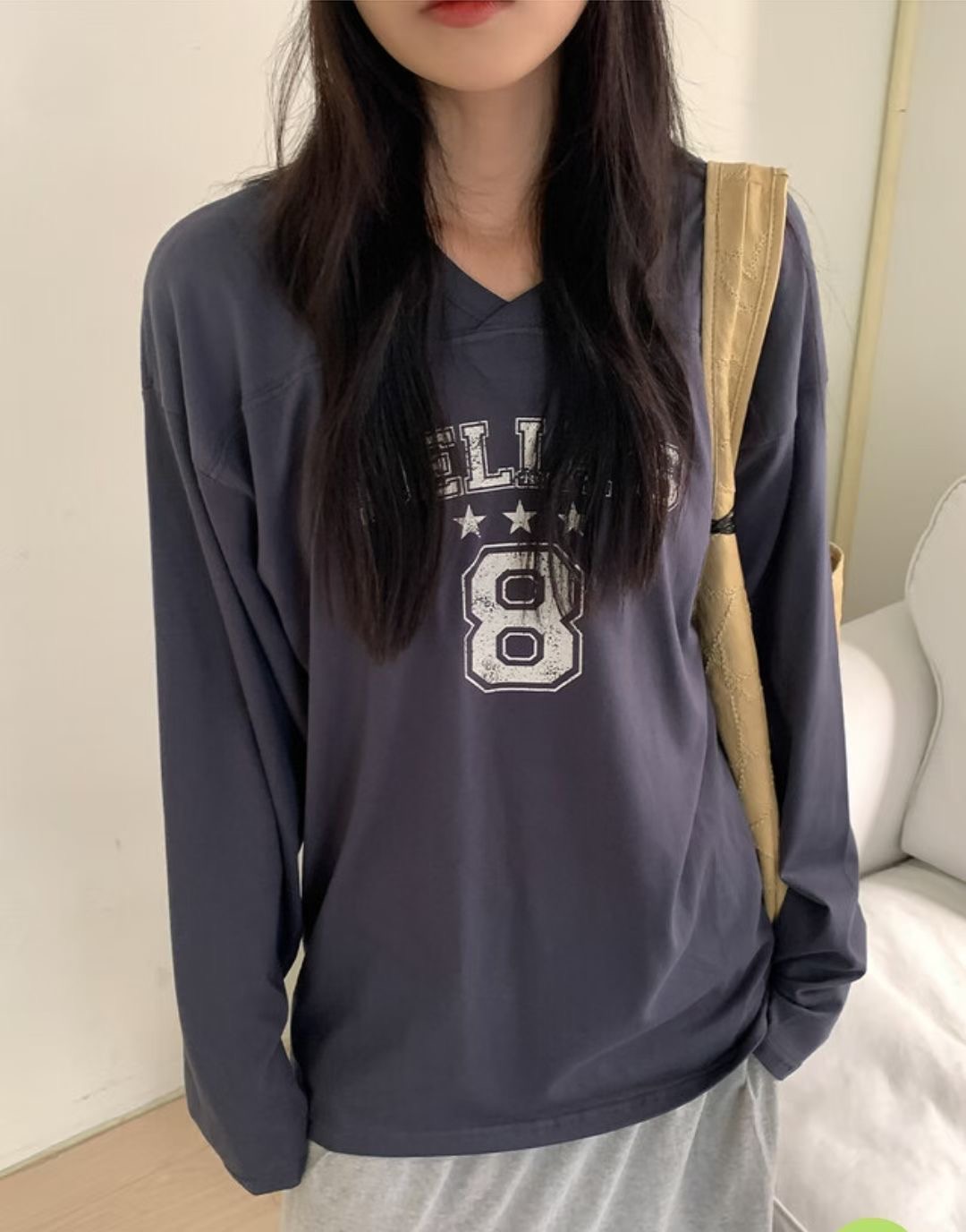 RICCO東大門直郵女裝新款時尚真品26春夏推薦休閑長袖T恤RICCO長袖T恤圖色1