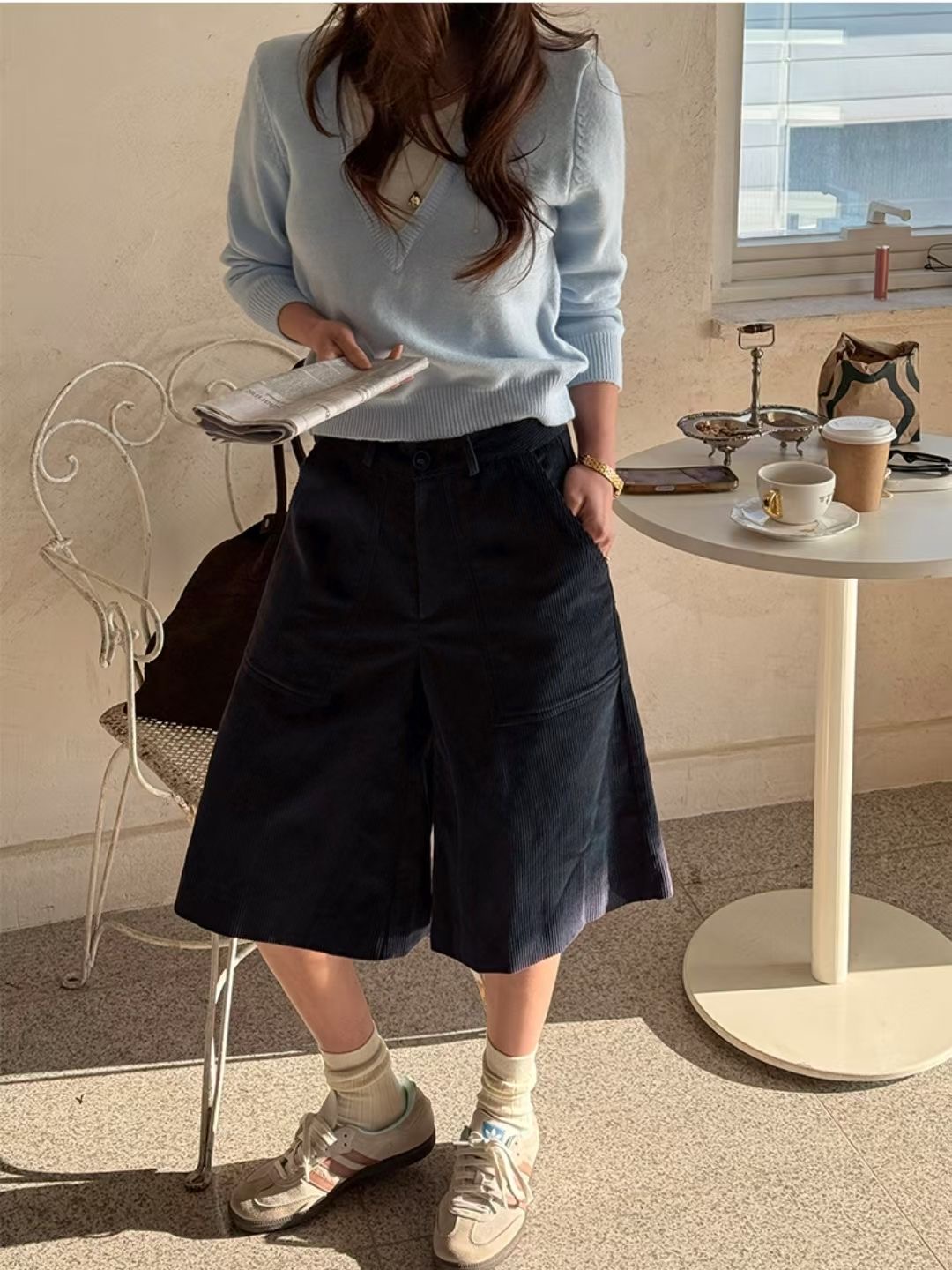 RICCO東大門代購女士新品職業真品26春夏人氣休閑短褲口袋RICCO短褲圖色1