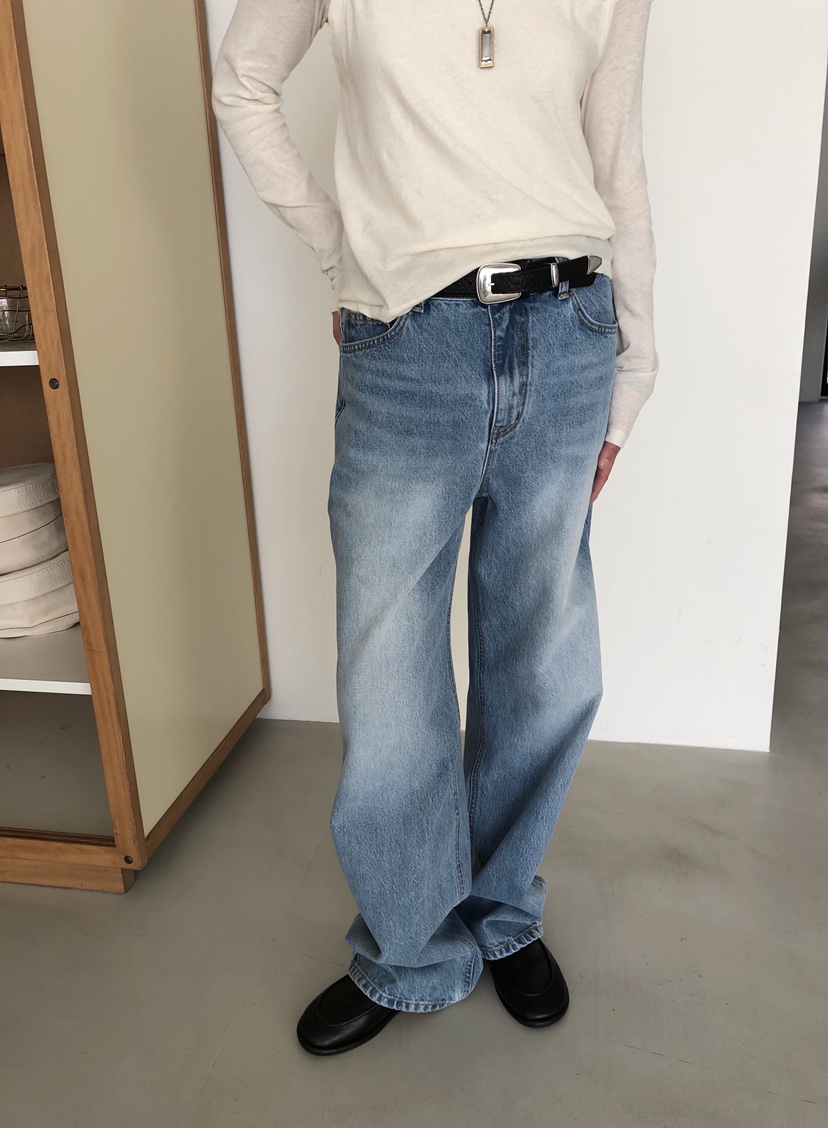 ROMANTICIZE東大門代購女裝新款時尚人氣牛仔褲水洗牛仔布ROMANTICIZE牛仔褲