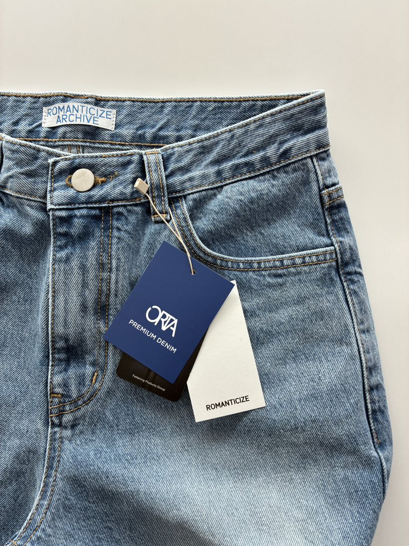 ROMANTICIZE東大門代購女裝新款時尚人氣牛仔褲水洗牛仔布ROMANTICIZE牛仔褲