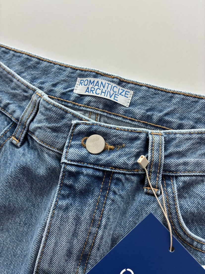 ROMANTICIZE東大門代購女裝新款時尚人氣牛仔褲水洗牛仔布ROMANTICIZE牛仔褲