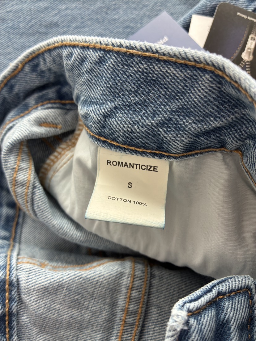 ROMANTICIZE東大門代購女裝新款時尚人氣牛仔褲水洗牛仔布ROMANTICIZE牛仔褲