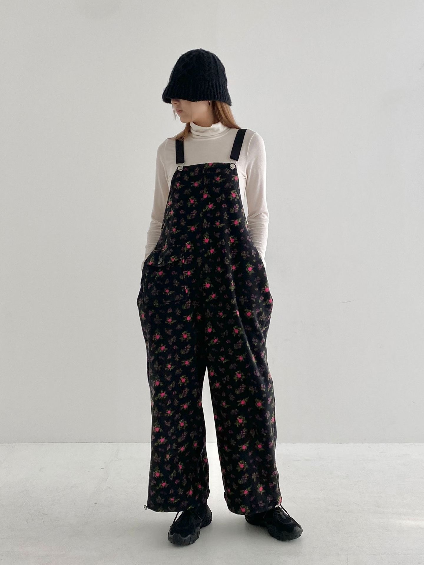 RICCO韓國代購女士新品職業時尚熱賣休閑26春夏背帶褲抓絨RICCO背帶褲