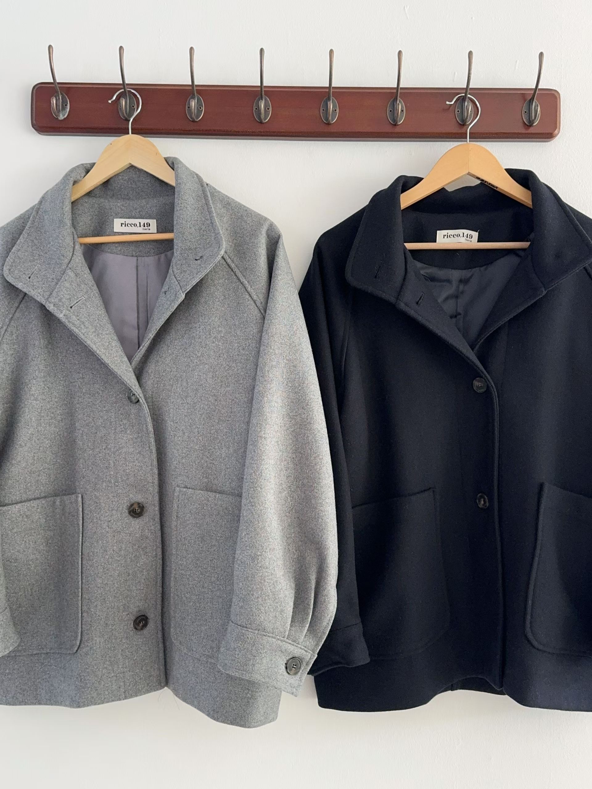 RICCO韓國代購女士新款人氣推薦26春夏真品休閑短款大衣涂層RICCO短款大衣