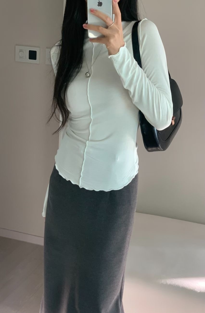 RICCO韓國代購女裝新款26春夏時尚推薦職業熱賣人氣長袖T恤RICCO長袖T恤